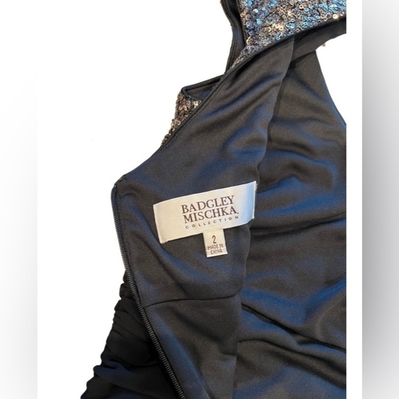 BADGLEY MISCHKA Black Sequins Mini Dress Cocktail - Picture 8 of 10